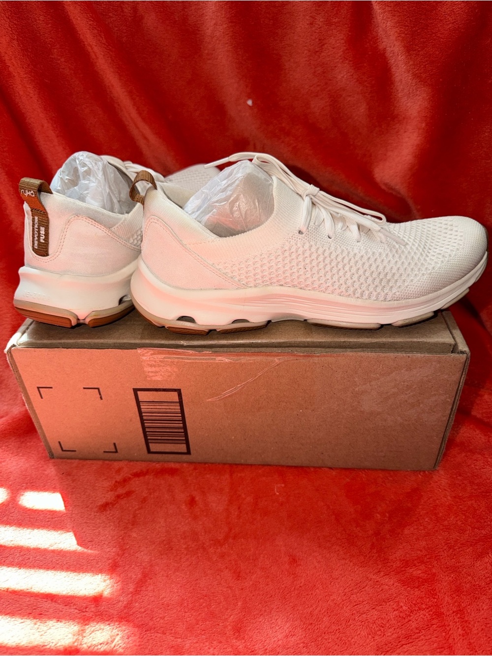 Like New Ryka Devotion Fuse Lightweight White Knit Walking Sneakers - Women’s 8